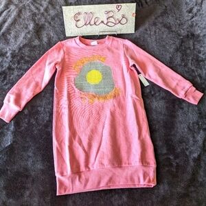 Girls Pink Sweateshirt Dress